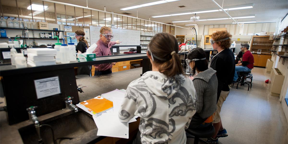 students in science lab